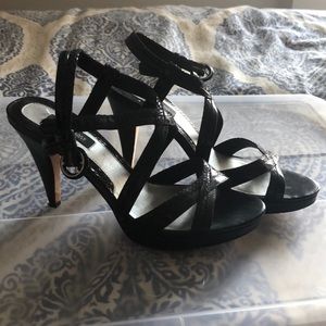 Black strapped heels White House Black Market